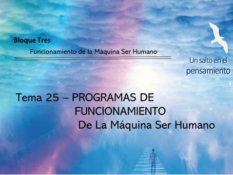 TEMA 25: PROGRAMAS DE FUNCIONAMIENTO de La Máquina Ser Humano